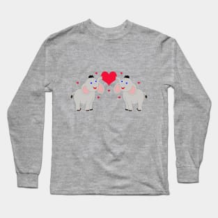 Cute elephants with hearts Long Sleeve T-Shirt